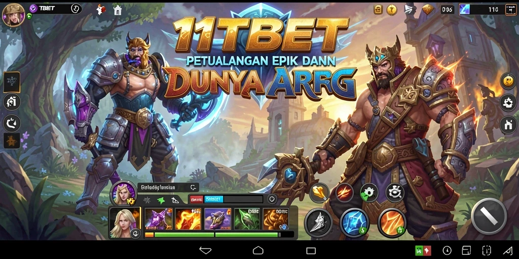 Tangkapan layar gameplay 11TBET menunjukkan pertempuran seru di arena ARPG.