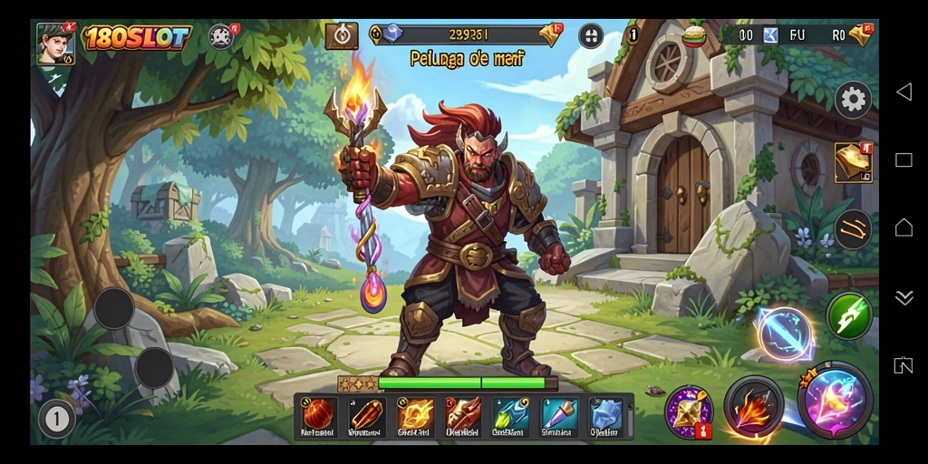 Tampilan gameplay menarik dalam 180SLOT dengan berbagai karakter RPG.