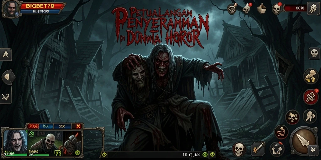 Screenshot gameplay BIGBET78 menampilkan suasana horor yang mencekam.