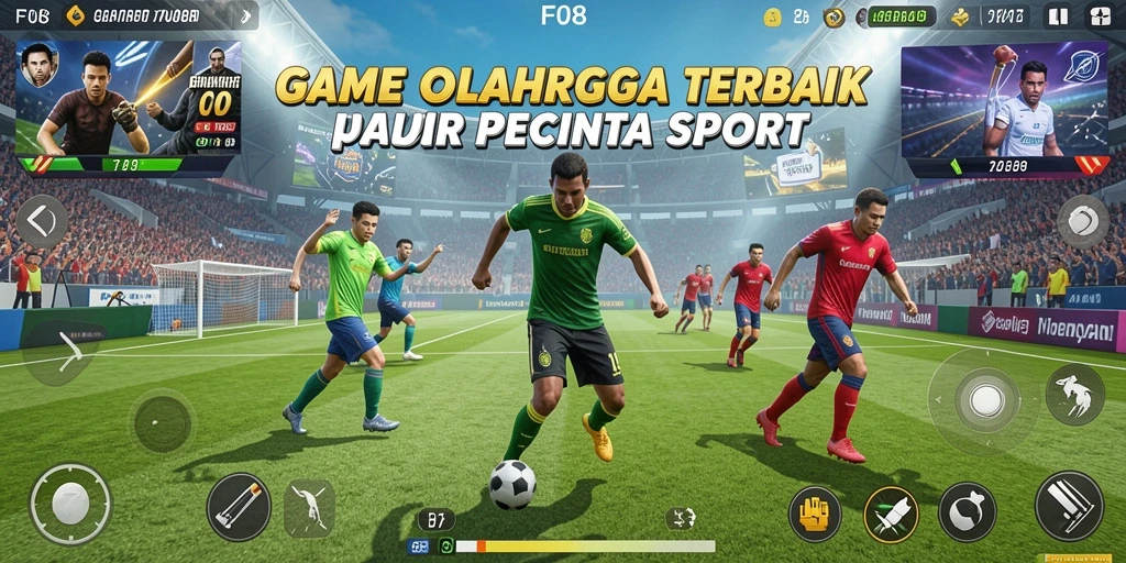 Tampilan utama F08 menampilkan pertandingan olahraga yang penuh aksi dan tantangan.