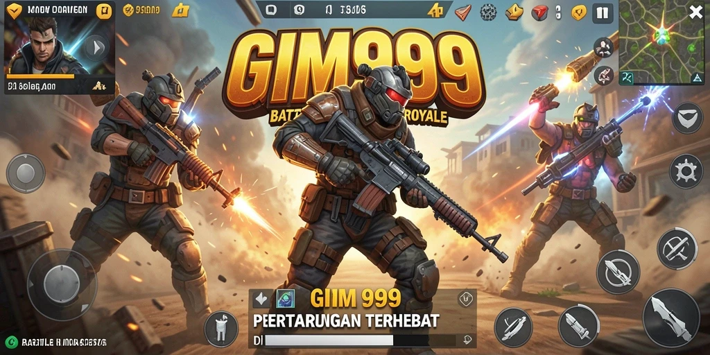 Tangkapan layar GIM999 menampilkan aksi memukau dalam pertarungan Battle Royale.