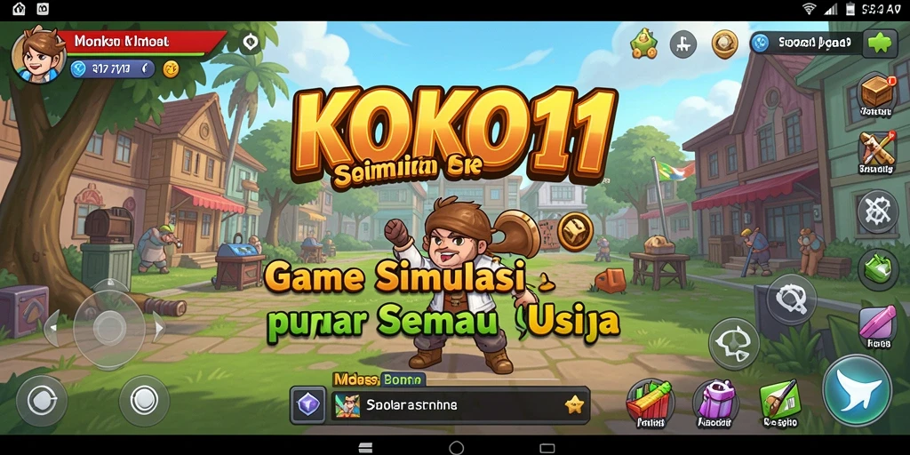 Screenshot gameplay KOKO11 menampilkan dunia simulasi yang indah dan interaktif.