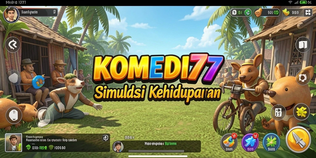 Screenshot menunjukkan karakter dalam misi menarik di KOMEDI77.