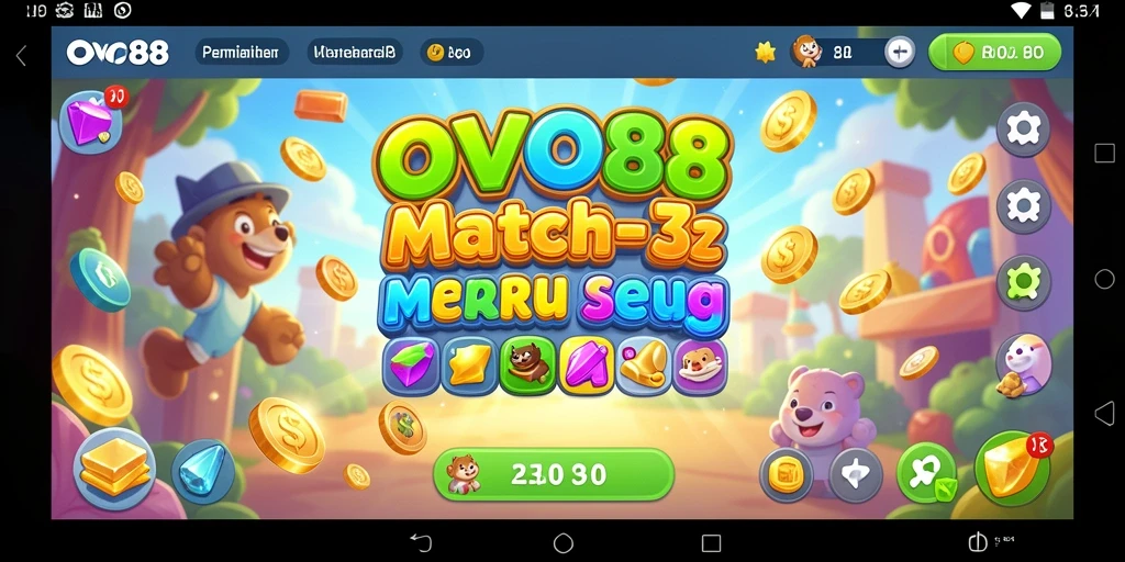 Tampilan gameplay OVO88 yang seru dalam menghadapi tantangan Match-3.