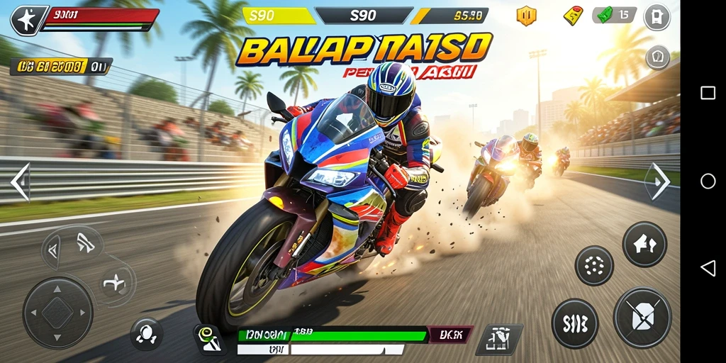 Gameplay S80 yang menarik dengan balapan motor yang seru.