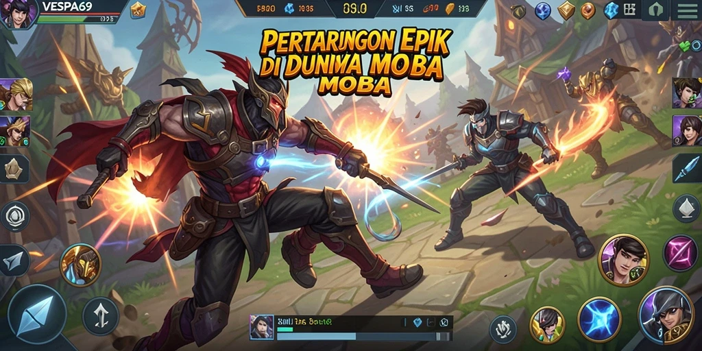 Tangkapan layar VESPA69 menampilkan aksi pertarungan yang mendebarkan.