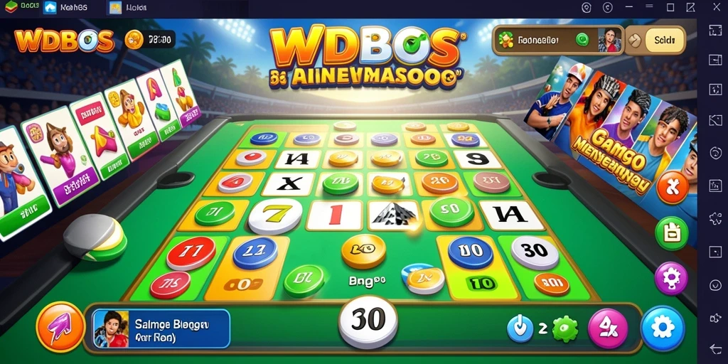 Tampilan gameplay Bingo yang seru dan penuh warna di WDBOS.